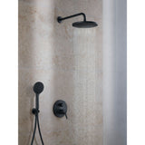 Colonne de douche Grohe noire avec pommeau mural, robinet mitigeur et douchette