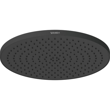 Douchette ronde Duravit, pommeau de douche noir mat, design moderne.