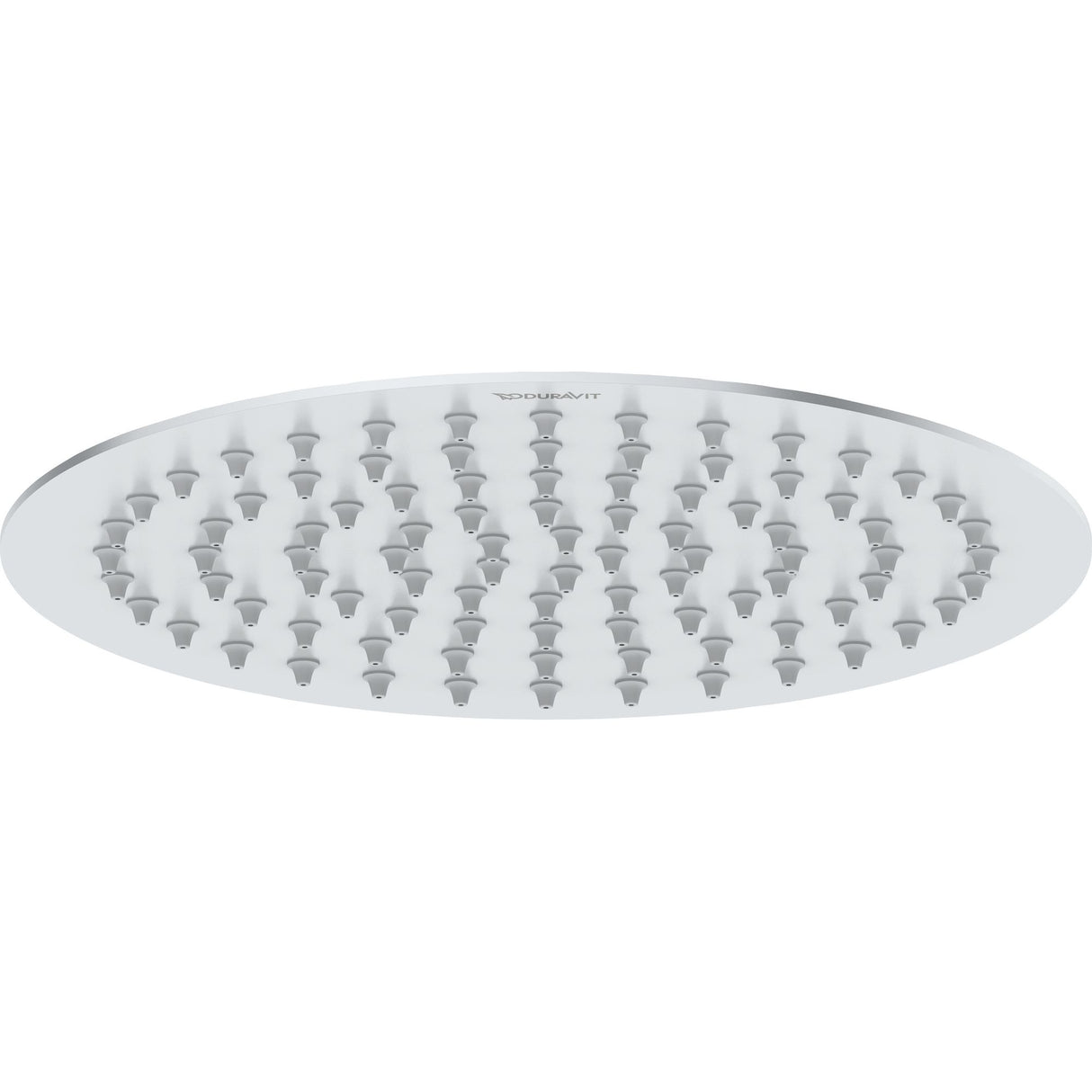 Pommeau de douche Duravit rond, couleur chrome, design moderne avec buses grises