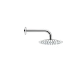 Pommeau de douche Grohe rond, couleur chrome, design moderne mural.