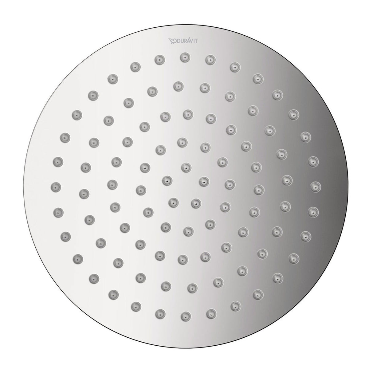 Pommeau de douche Duravit rond en inox argenté, robinetterie de salle de bain moderne