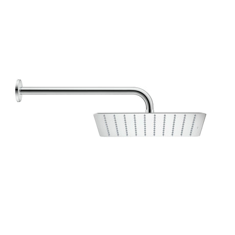 Pommeau de douche Grohe rectangulaire, couleur chromée, bras mural inclus