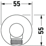 Sortie murale Grohe, raccord de plomberie, couleur chromée, diamètre 55 mm