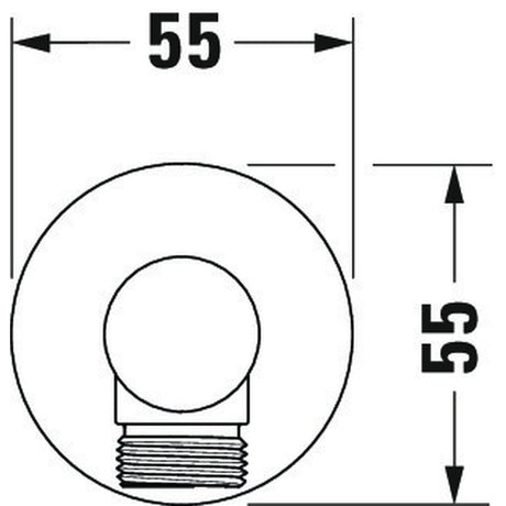 Sortie murale Grohe, raccord de plomberie, couleur chromée, diamètre 55 mm