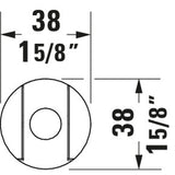Schéma Grohe rosace ronde, inox, dimensions 38 mm pour plomberie.
