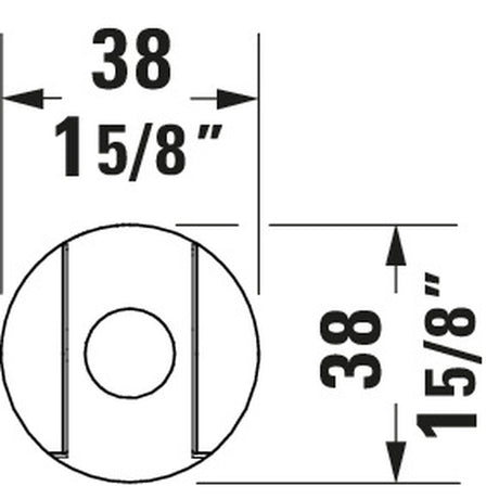 Schéma Grohe rosace ronde, inox, dimensions 38 mm pour plomberie.