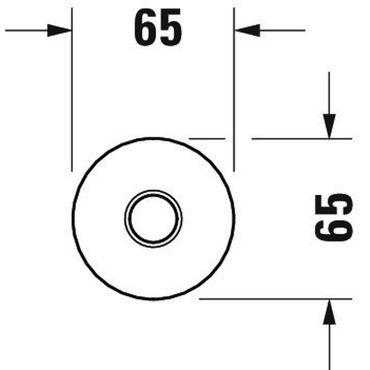 Rosace chromée Grohe, accessoire plomberie, couleur argent, diamètre 65 mm