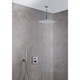 Douche Grohe en acier inoxydable, couleur chromée, avec tête carrée murale moderne.