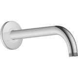 Bras de douche Grohe mural en acier chromé argenté, design moderne.