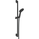 Barre de douche noire, marque Villeroy & Boch, moderne, avec douchette et flexible