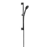 Barre de douche Grohe noire avec douchette, accessoire salle de bain moderne.