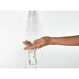 Douchette Grohe, jet de douche, couleur chrome, eau sur main, accessoire sanitaire