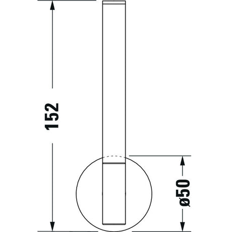 Schéma technique Grohe, robinetterie, forme cylindrique, couleur chromée, dimensions 152x50 mm