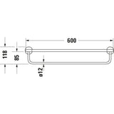 Porte-serviettes Grohe, accessoire salle de bain, couleur chromé, dimensions indiquées