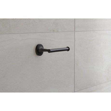 Porte-papier toilette Grohe, support mural noir mat, accessoire salle de bain.