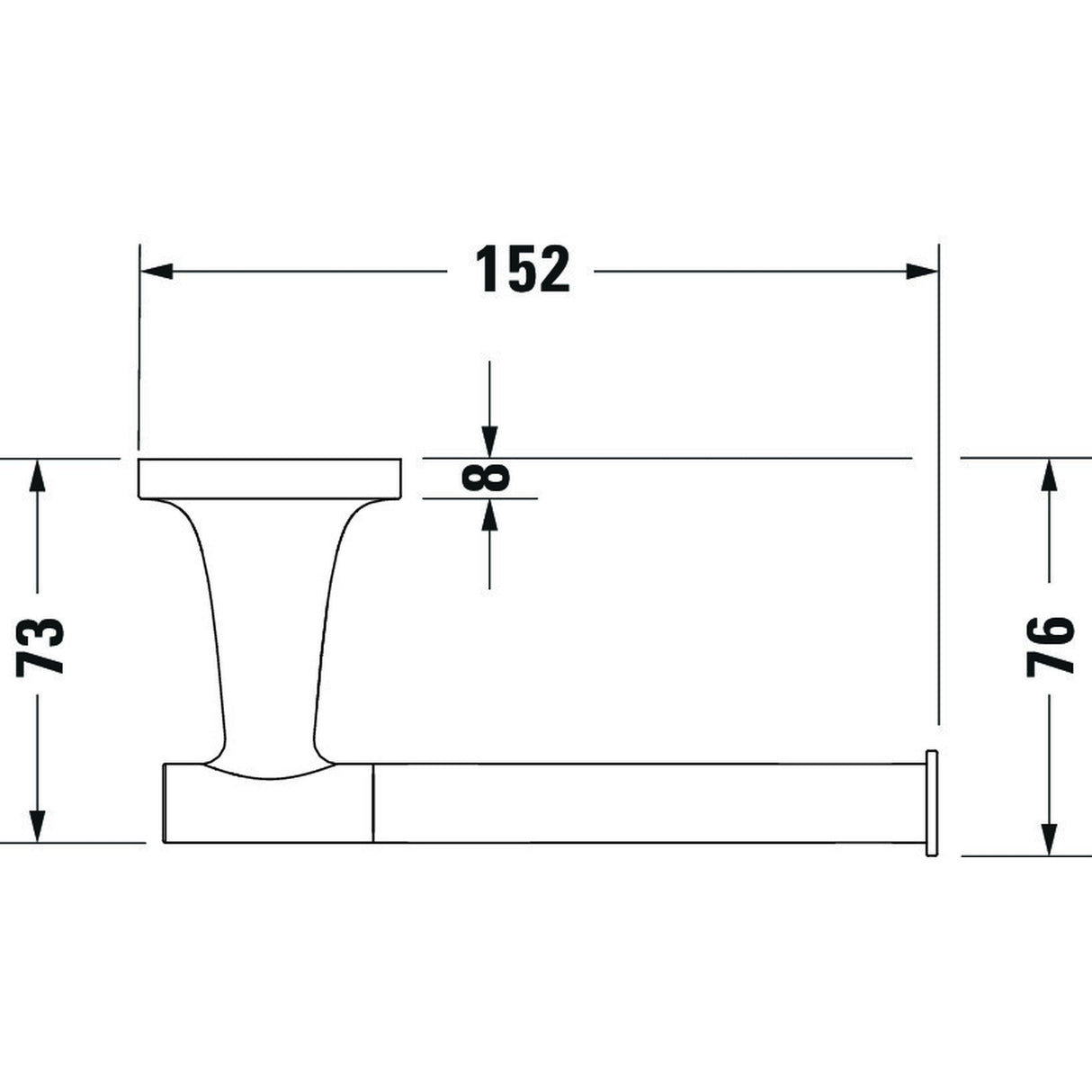 Croquis technique bec de robinet Grohe, couleur chromée, dimensions détaillées.