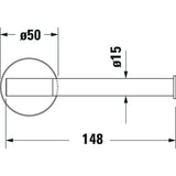 Plan technique Grohe, barre d’appui murale, inox, diamètre 15 mm, longueur 148 mm.