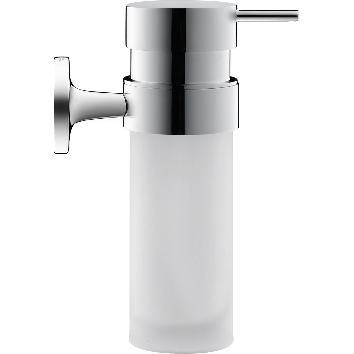 Distributeur de savon mural Grohe, finition chrome et verre dépoli, accessoire de salle de bain
