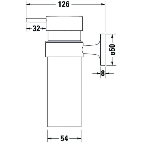 Distributeur de savon mural Grohe blanc, schéma technique avec dimensions.