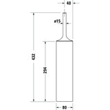 Schéma technique Grohe, siphon tube rectangulaire, couleur chrome, dimensions détaillées.