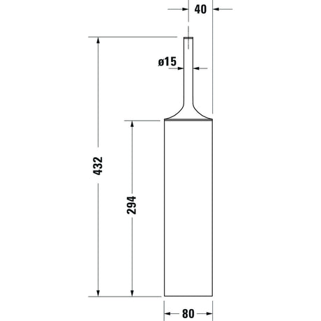 Schéma technique Grohe, siphon tube rectangulaire, couleur chrome, dimensions détaillées.