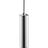 Brosse WC Duravit en acier inoxydable couleur chrome, accessoire sanitaire moderne.