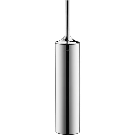 Brosse WC Duravit en acier inoxydable couleur chrome, accessoire sanitaire moderne.
