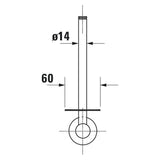 Schéma technique Grohe, rosace de finition chromée pour tube plomberie, couleur argentée.