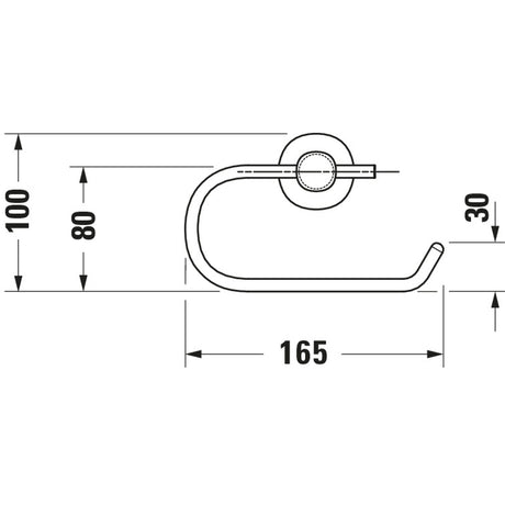 Porte-papier toilette Grohe chromé avec dimensions détaillées, accessoire salle de bain.
