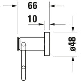 Schéma technique Grohe, support mural chromé pour douche, dimensions indiquées
