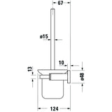 Brosse WC Grohe, accessoire sanitaire mural blanc avec dimensions détaillées.