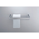 Porte-serviettes Grohe, accessoire salle de bain, finition chromée, mural, serviettes blanches