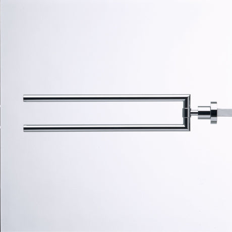 Porte-serviettes chromé double Hansgrohe, accessoire salle de bain, couleur argentée.