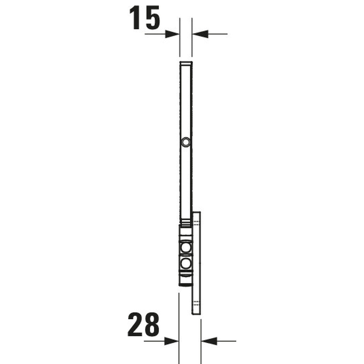 Mitigeur Grohe, robinetterie sanitaire, couleur chromé, vue de profil technique.
