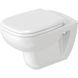 Toilette suspendue blanche Duravit, céramique sanitaire moderne, couvercle fermé
