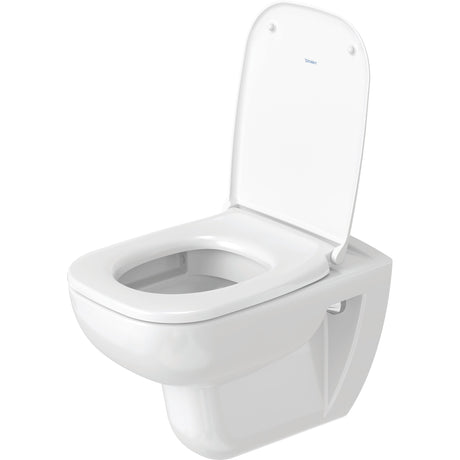 WC suspendu blanc Duravit, céramique sanitaire avec abattant, design moderne