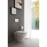Toilette suspendue Grohe blanche, design moderne, dans salle de bain lumineuse