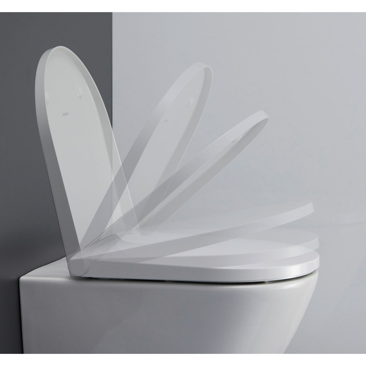 Abattant WC blanc marque Duravit, modèle à fermeture douce, couleur blanche
