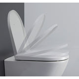 Abattant WC blanc marque Duravit, modèle à fermeture douce, couleur blanche