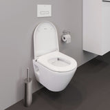 WC suspendu Duravit blanc, cuvette de toilette moderne en céramique, salle de bain design