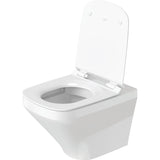 WC suspendu blanc Duravit, abattant toilette moderne en céramique