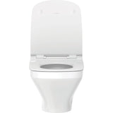 Toilette suspendue Duravit blanche, design moderne, vue de face