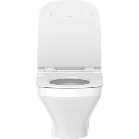 Toilette suspendue Duravit blanche, design moderne, vue de face