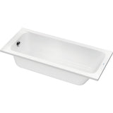 Baignoire blanche de marque Duravit, type rectangulaire, design moderne.