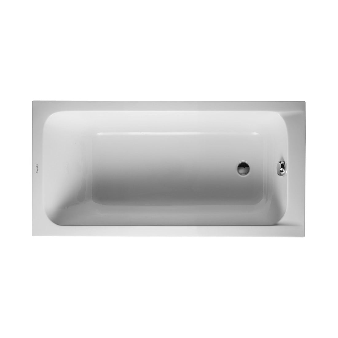 Baignoire blanche Duravit rectangulaire, design moderne, vue du dessus