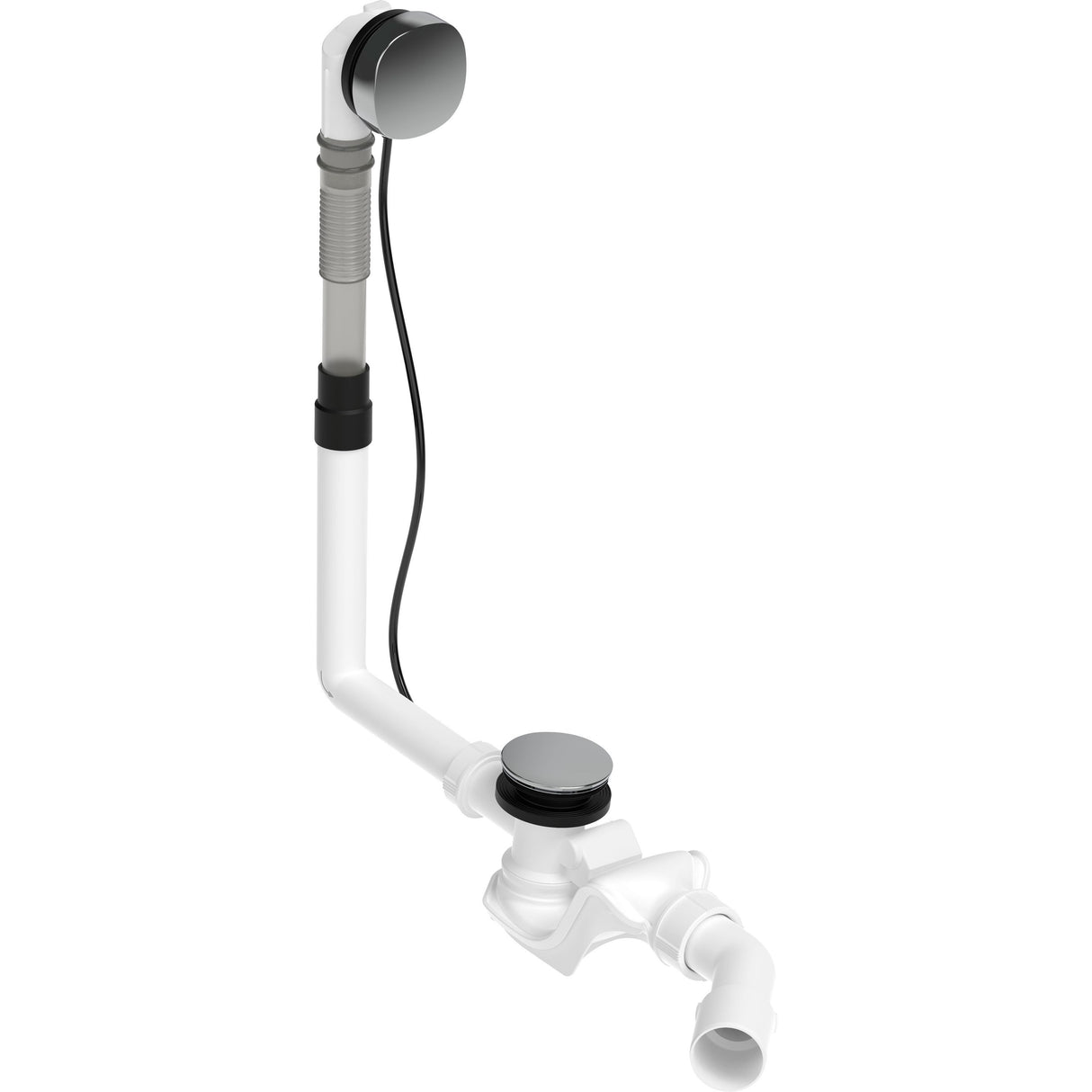 Vidage baignoire Grohe, siphon blanc et chrome, accessoires de plomberie