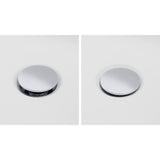 Bonde de lavabo chromée, marque Grohe, couleur argent, vue fermée et ouverte