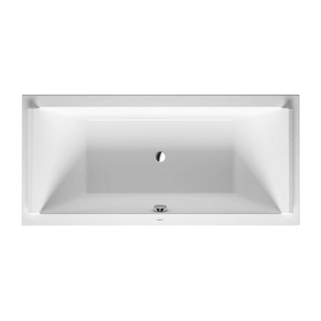 Baignoire Duravit rectangulaire blanche, design moderne, vue de dessus