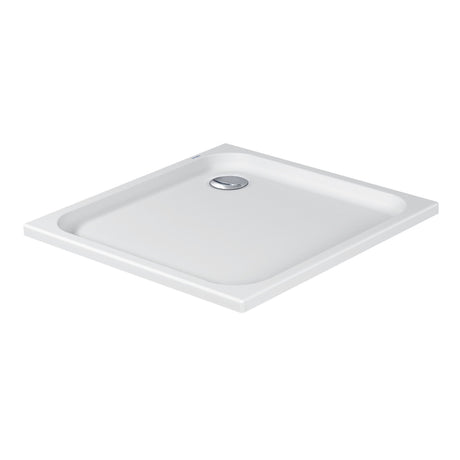 Receveur de douche Grohe blanc, design carré, bonde centrale visible
