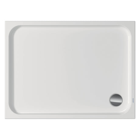 Receveur de douche blanc marque Villeroy & Boch rectangulaire, siphon latéral visible.